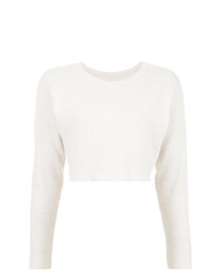 weißer Pullover mit einem Rundhalsausschnitt von OSKLEN