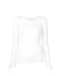 weißer Pullover mit einem Rundhalsausschnitt von P.A.R.O.S.H.