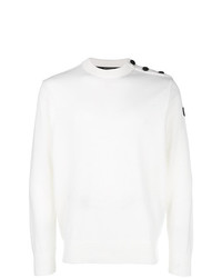 weißer Pullover mit einem Rundhalsausschnitt von Paul & Shark