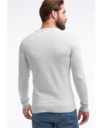 weißer Pullover mit einem Rundhalsausschnitt von Petrol Industries