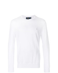 weißer Pullover mit einem Rundhalsausschnitt von Polo Ralph Lauren
