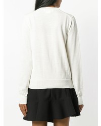 weißer Pullover mit einem Rundhalsausschnitt von Comme Des Garçons Girl