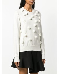 weißer Pullover mit einem Rundhalsausschnitt von Comme Des Garçons Girl