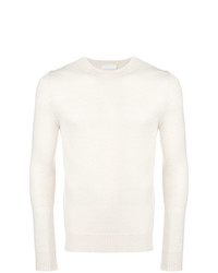 weißer Pullover mit einem Rundhalsausschnitt von Prada