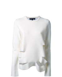 weißer Pullover mit einem Rundhalsausschnitt von Proenza Schouler
