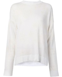 weißer Pullover mit einem Rundhalsausschnitt