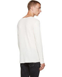 weißer Pullover mit einem Rundhalsausschnitt von R 13