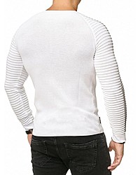 weißer Pullover mit einem Rundhalsausschnitt von Redbridge