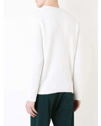 weißer Pullover mit einem Rundhalsausschnitt von Kent & Curwen