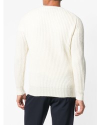 weißer Pullover mit einem Rundhalsausschnitt von Dell'oglio