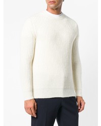weißer Pullover mit einem Rundhalsausschnitt von Dell'oglio
