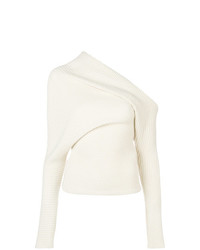 weißer Pullover mit einem Rundhalsausschnitt von Roberto Cavalli
