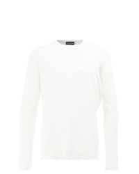 weißer Pullover mit einem Rundhalsausschnitt von Roberto Collina