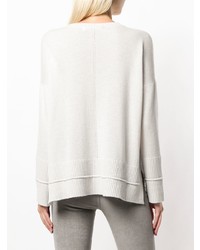 weißer Pullover mit einem Rundhalsausschnitt von Lamberto Losani