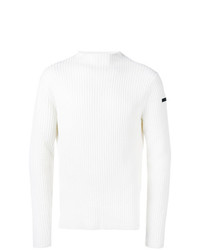 weißer Pullover mit einem Rundhalsausschnitt von Rrd