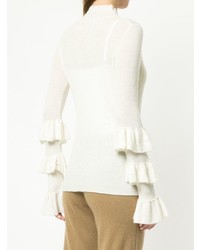 weißer Pullover mit einem Rundhalsausschnitt von Madeleine Thompson