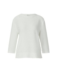 weißer Pullover mit einem Rundhalsausschnitt von s.Oliver