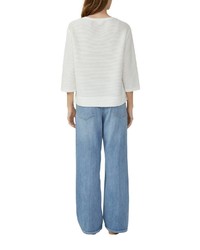 weißer Pullover mit einem Rundhalsausschnitt von s.Oliver