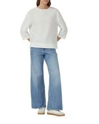 weißer Pullover mit einem Rundhalsausschnitt von s.Oliver