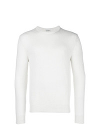 weißer Pullover mit einem Rundhalsausschnitt von Saint Laurent