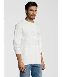 weißer Pullover mit einem Rundhalsausschnitt von Scotch & Soda