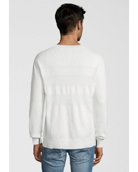 weißer Pullover mit einem Rundhalsausschnitt von Scotch & Soda