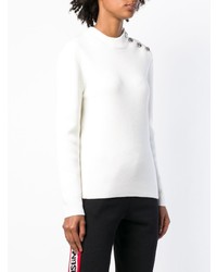 weißer Pullover mit einem Rundhalsausschnitt von Paco Rabanne