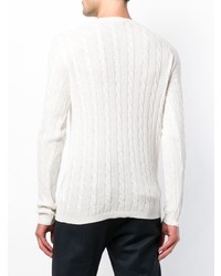 weißer Pullover mit einem Rundhalsausschnitt von Obvious Basic