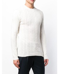 weißer Pullover mit einem Rundhalsausschnitt von Obvious Basic