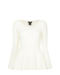 weißer Pullover mit einem Rundhalsausschnitt von Sofia Cashmere