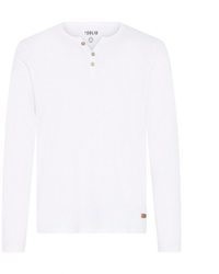 weißer Pullover mit einem Rundhalsausschnitt von Solid