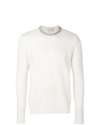 weißer Pullover mit einem Rundhalsausschnitt von Stephan Schneider