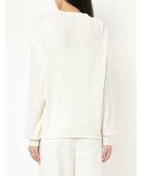 weißer Pullover mit einem Rundhalsausschnitt von Tibi