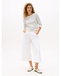 weißer Pullover mit einem Rundhalsausschnitt von Tommy Hilfiger