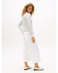 weißer Pullover mit einem Rundhalsausschnitt von Tommy Hilfiger