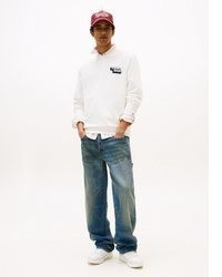 weißer Pullover mit einem Rundhalsausschnitt von Tommy Jeans