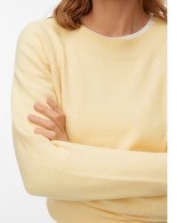 weißer Pullover mit einem Rundhalsausschnitt von Vero Moda