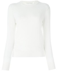 weißer Pullover mit einem Rundhalsausschnitt von Victoria Beckham