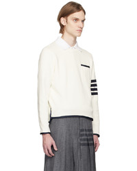 weißer Pullover mit einem Rundhalsausschnitt von Thom Browne