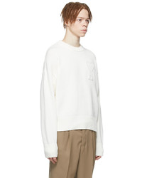 weißer Pullover mit einem Rundhalsausschnitt von AMI Alexandre Mattiussi