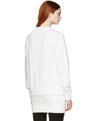 weißer Pullover mit einem Rundhalsausschnitt von Balmain