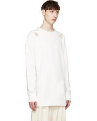 weißer Pullover mit einem Rundhalsausschnitt von Damir Doma