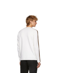 weißer Pullover mit einem Rundhalsausschnitt von Fendi