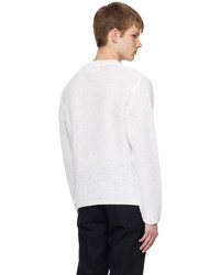 weißer Pullover mit einem Rundhalsausschnitt von Solid Homme