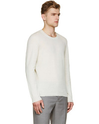 weißer Pullover mit einem Rundhalsausschnitt von Maison Margiela