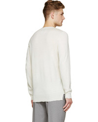 weißer Pullover mit einem Rundhalsausschnitt von Maison Margiela