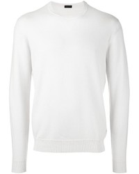 weißer Pullover mit einem Rundhalsausschnitt von Z Zegna