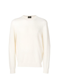 weißer Pullover mit einem Rundhalsausschnitt von Z Zegna