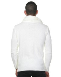 weißer Pullover mit einem Schalkragen von EX-PENT