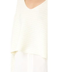 weißer Pullover mit einem V-Ausschnitt von The Fifth Label